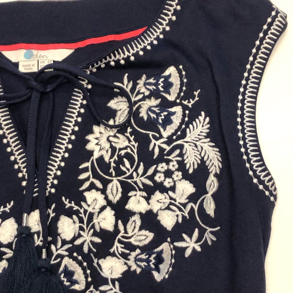 Boden • Catriona Navy Embroidered Dress - 2P - Picture 5 of 10
